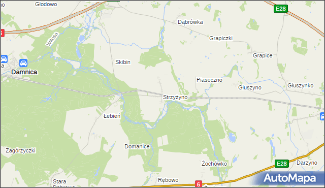 mapa Strzyżyno, Strzyżyno na mapie Targeo