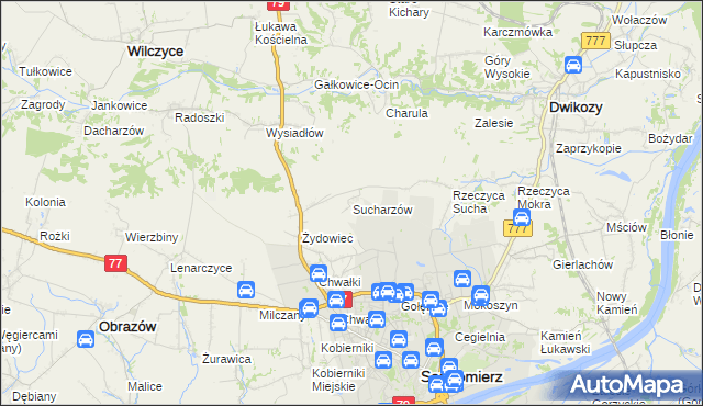 mapa Sucharzów, Sucharzów na mapie Targeo