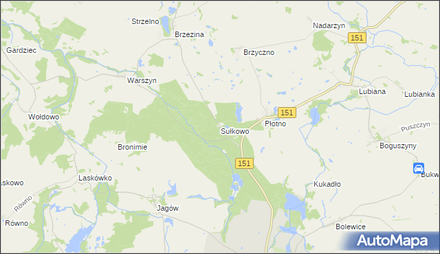 mapa Sułkowo gmina Pełczyce, Sułkowo gmina Pełczyce na mapie Targeo