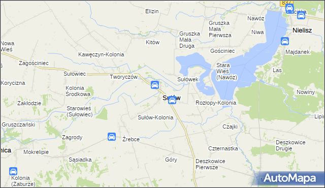 mapa Sułów powiat zamojski, Sułów powiat zamojski na mapie Targeo
