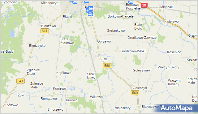 mapa Susk, Susk na mapie Targeo