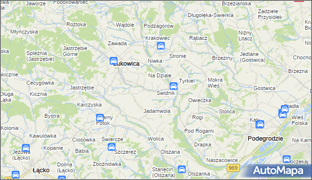 mapa Świdnik gmina Łukowica, Świdnik gmina Łukowica na mapie Targeo