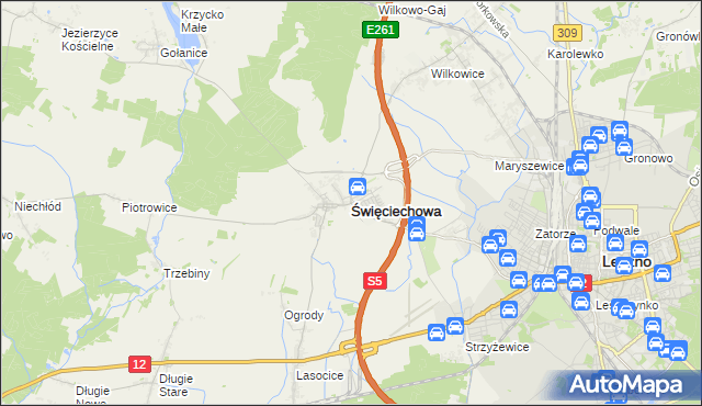 mapa Święciechowa, Święciechowa na mapie Targeo