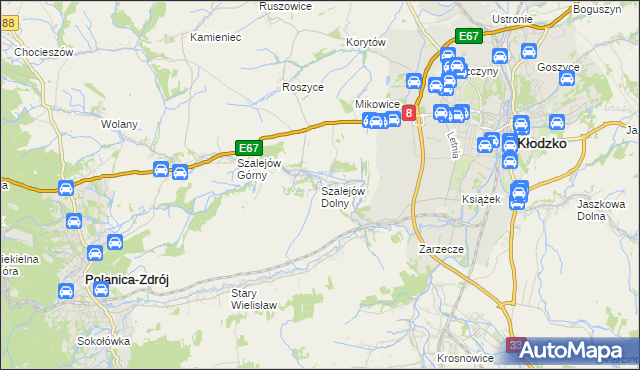 mapa Szalejów Dolny, Szalejów Dolny na mapie Targeo