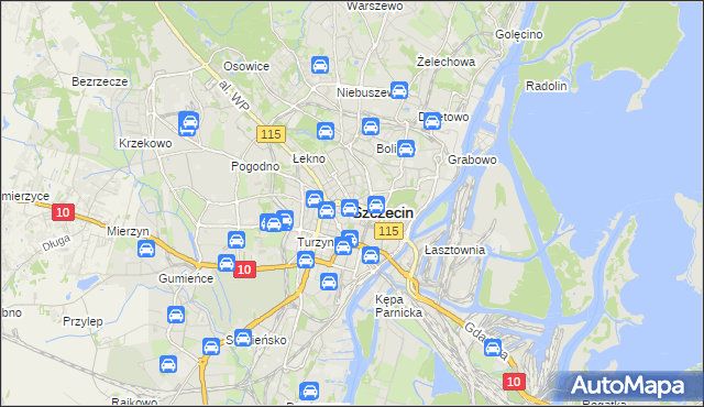 mapa Szczecina, Szczecin na mapie Targeo