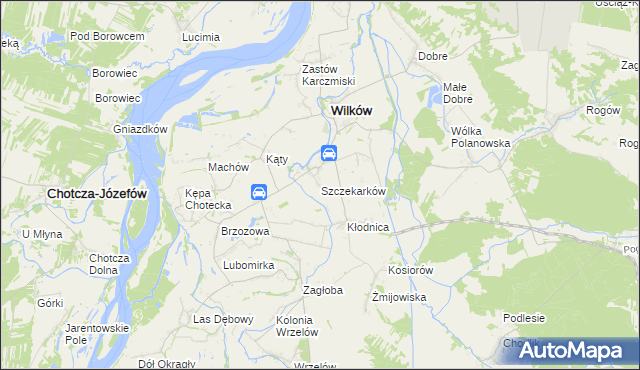 mapa Szczekarków gmina Wilków, Szczekarków gmina Wilków na mapie Targeo