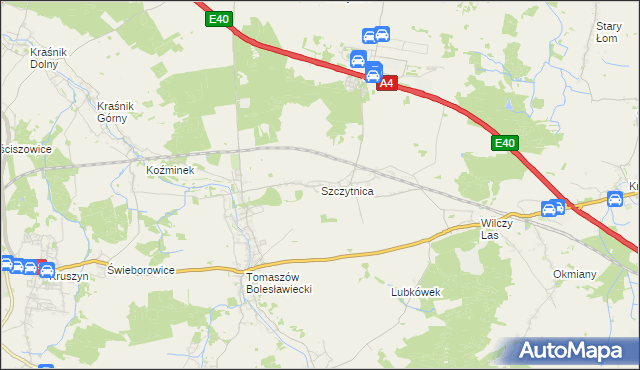 mapa Szczytnica, Szczytnica na mapie Targeo