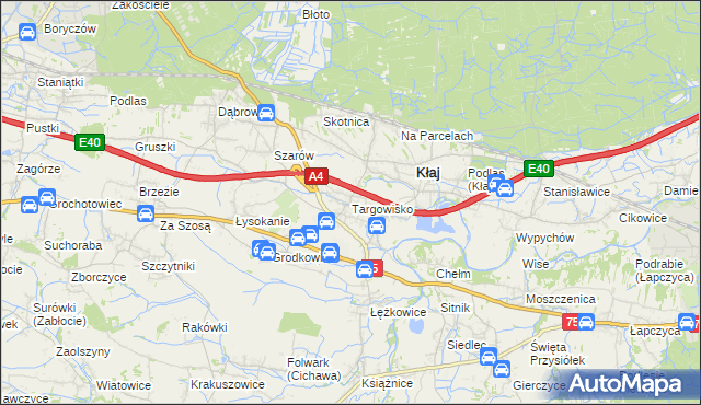 mapa Targowisko gmina Kłaj, Targowisko gmina Kłaj na mapie Targeo