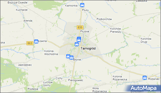 mapa Tarnogród, Tarnogród na mapie Targeo
