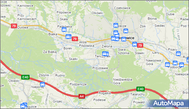 mapa Tenczynek, Tenczynek na mapie Targeo