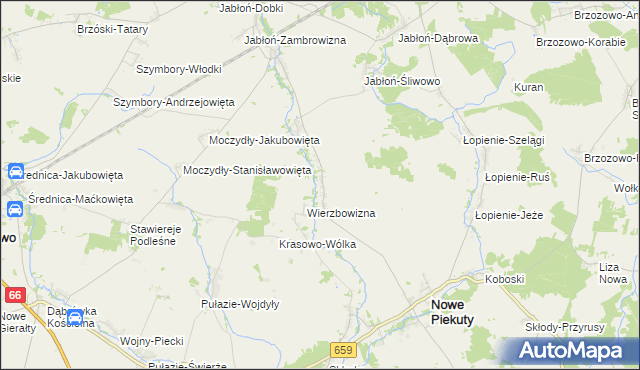 mapa Tłoczewo, Tłoczewo na mapie Targeo