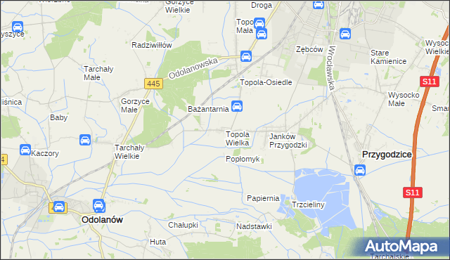 mapa Topola Wielka, Topola Wielka na mapie Targeo