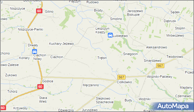 mapa Trębin, Trębin na mapie Targeo