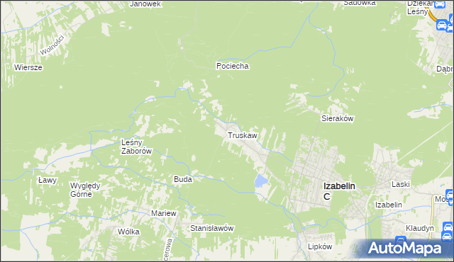 mapa Truskaw, Truskaw na mapie Targeo