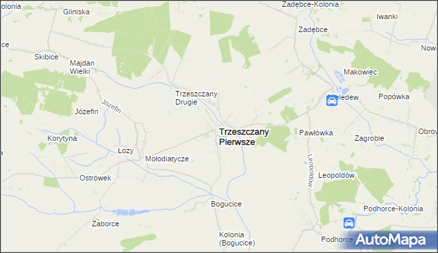 mapa Trzeszczany Pierwsze, Trzeszczany Pierwsze na mapie Targeo