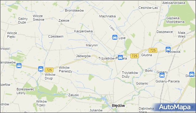 mapa Trzylatków-Parcela, Trzylatków-Parcela na mapie Targeo