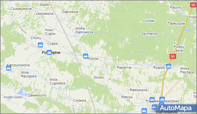 mapa Turze gmina Poświętne, Turze gmina Poświętne na mapie Targeo