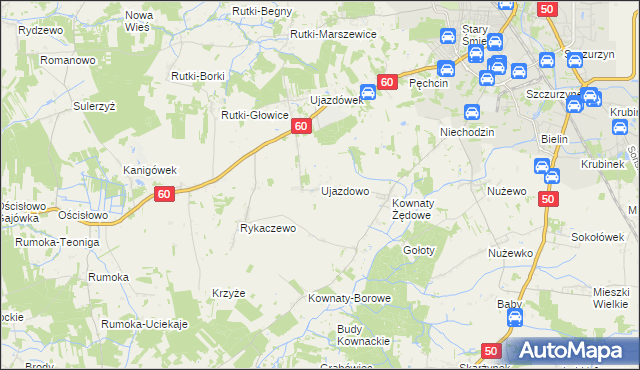 mapa Ujazdowo gmina Ciechanów, Ujazdowo gmina Ciechanów na mapie Targeo