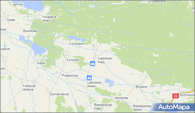 mapa Ujeździec Mały, Ujeździec Mały na mapie Targeo