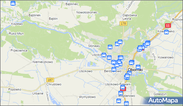 mapa Uścikówiec, Uścikówiec na mapie Targeo