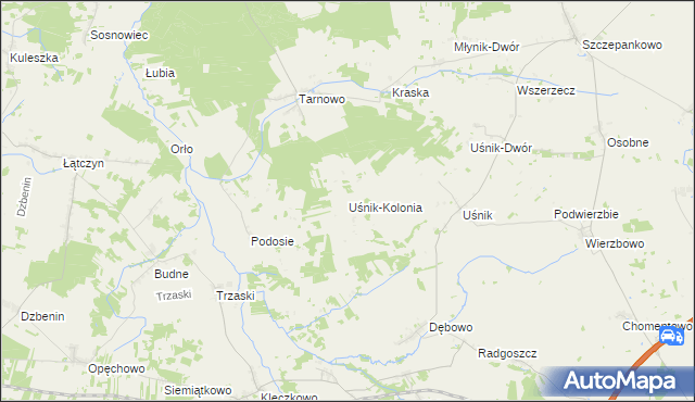 mapa Uśnik-Kolonia, Uśnik-Kolonia na mapie Targeo