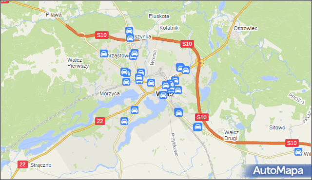 mapa Wałcz, Wałcz na mapie Targeo