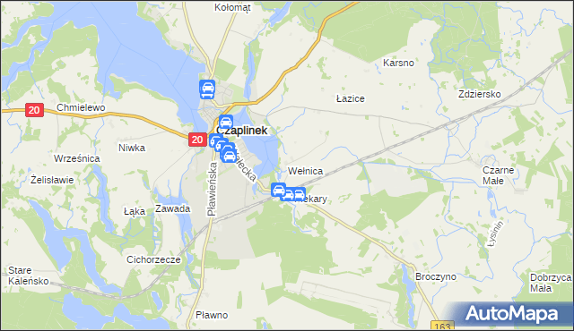 mapa Wełnica gmina Czaplinek, Wełnica gmina Czaplinek na mapie Targeo