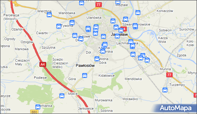 mapa Widna Góra, Widna Góra na mapie Targeo