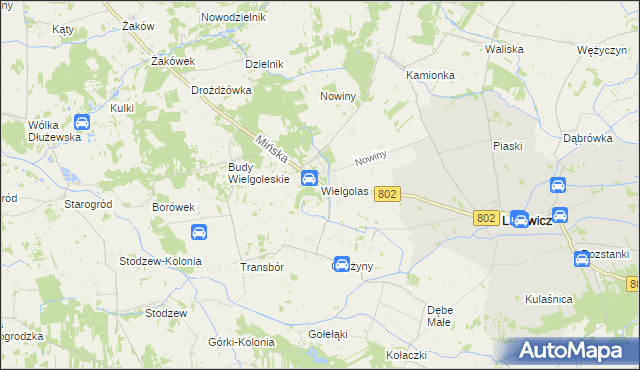 mapa Wielgolas gmina Latowicz, Wielgolas gmina Latowicz na mapie Targeo