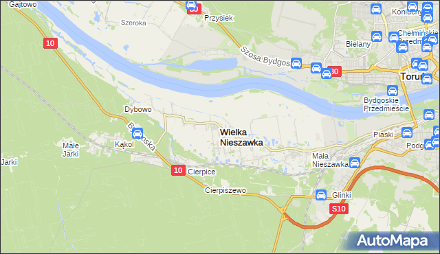 mapa Wielka Nieszawka, Wielka Nieszawka na mapie Targeo