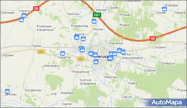 mapa Wieruszów, Wieruszów na mapie Targeo