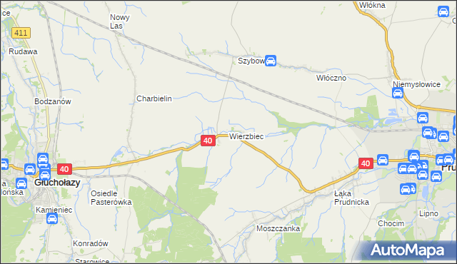 mapa Wierzbiec, Wierzbiec na mapie Targeo