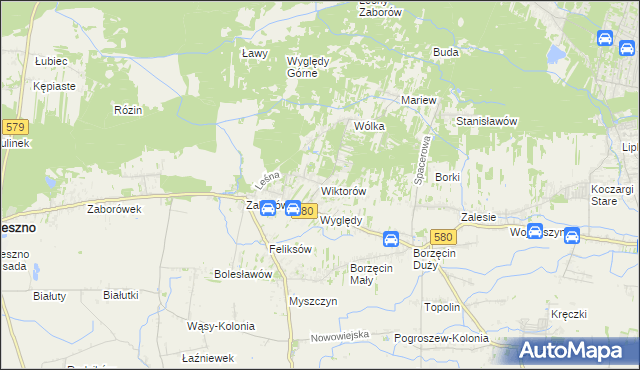 mapa Wiktorów gmina Leszno, Wiktorów gmina Leszno na mapie Targeo