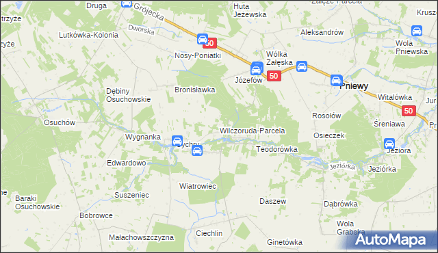 mapa Wilczoruda-Parcela, Wilczoruda-Parcela na mapie Targeo