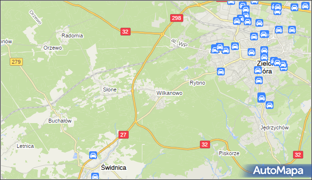 mapa Wilkanowo gmina Świdnica, Wilkanowo gmina Świdnica na mapie Targeo