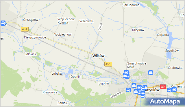 mapa Wilków powiat namysłowski, Wilków powiat namysłowski na mapie Targeo