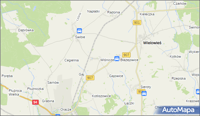 mapa Wiśnicze, Wiśnicze na mapie Targeo