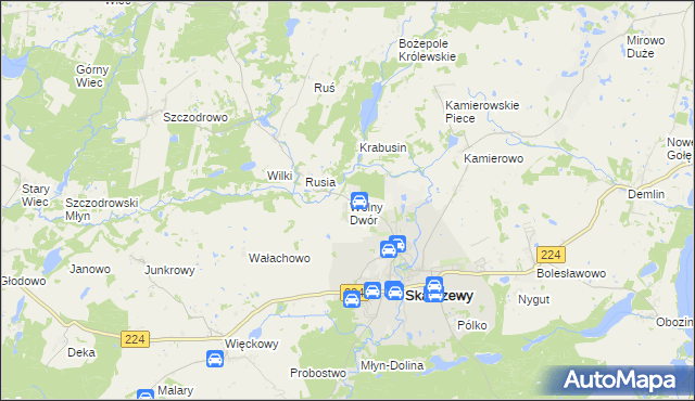mapa Wolny Dwór, Wolny Dwór na mapie Targeo