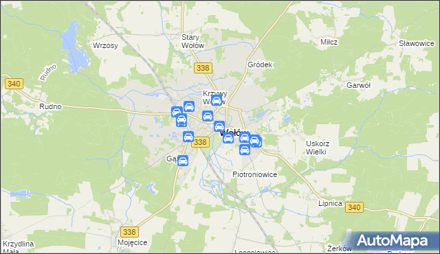 mapa Wołów, Wołów na mapie Targeo