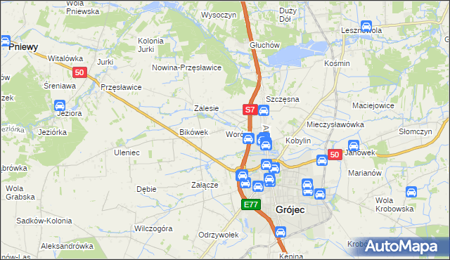 mapa Worów, Worów na mapie Targeo