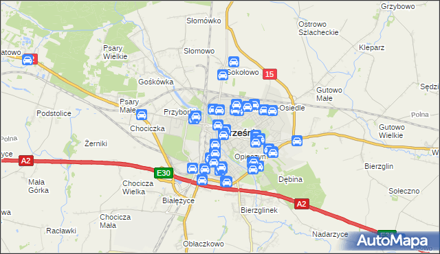 mapa Wrześni, Września na mapie Targeo