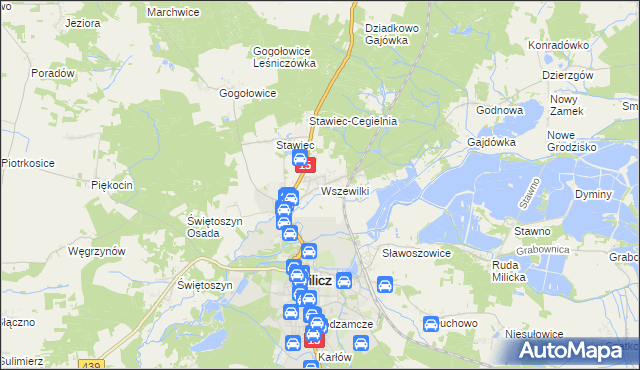 mapa Wszewilki, Wszewilki na mapie Targeo