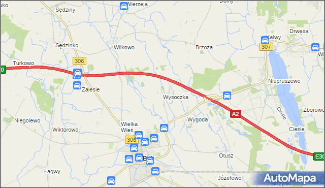 mapa Wysoczka gmina Buk, Wysoczka gmina Buk na mapie Targeo