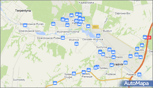 mapa Wyżnica-Kolonia, Wyżnica-Kolonia na mapie Targeo