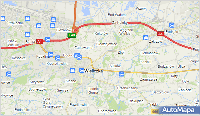 mapa Zabawa gmina Wieliczka, Zabawa gmina Wieliczka na mapie Targeo