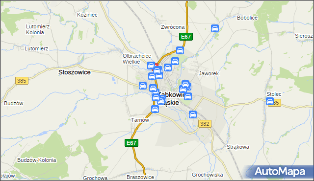 mapa Ząbkowice Śląskie, Ząbkowice Śląskie na mapie Targeo