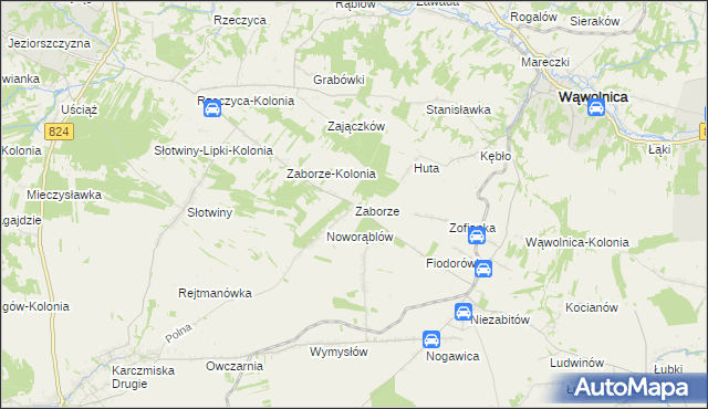 mapa Zaborze gmina Karczmiska, Zaborze gmina Karczmiska na mapie Targeo