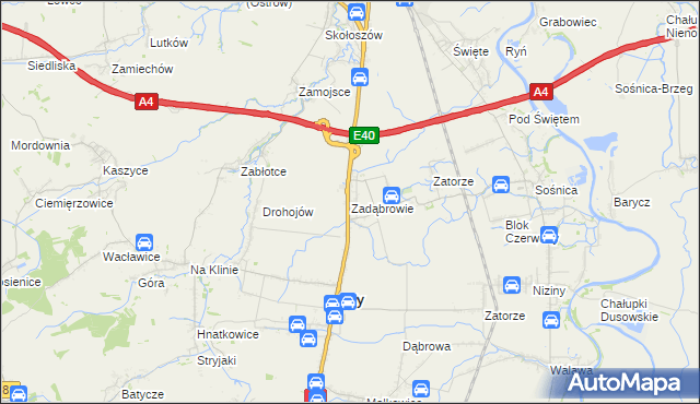 mapa Zadąbrowie gmina Orły, Zadąbrowie gmina Orły na mapie Targeo