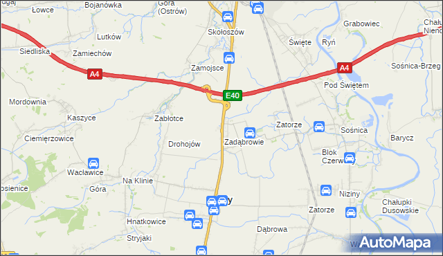 mapa Zadąbrowie gmina Radymno, Zadąbrowie gmina Radymno na mapie Targeo