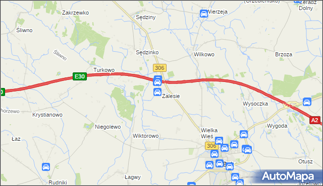 mapa Zalesie gmina Duszniki, Zalesie gmina Duszniki na mapie Targeo